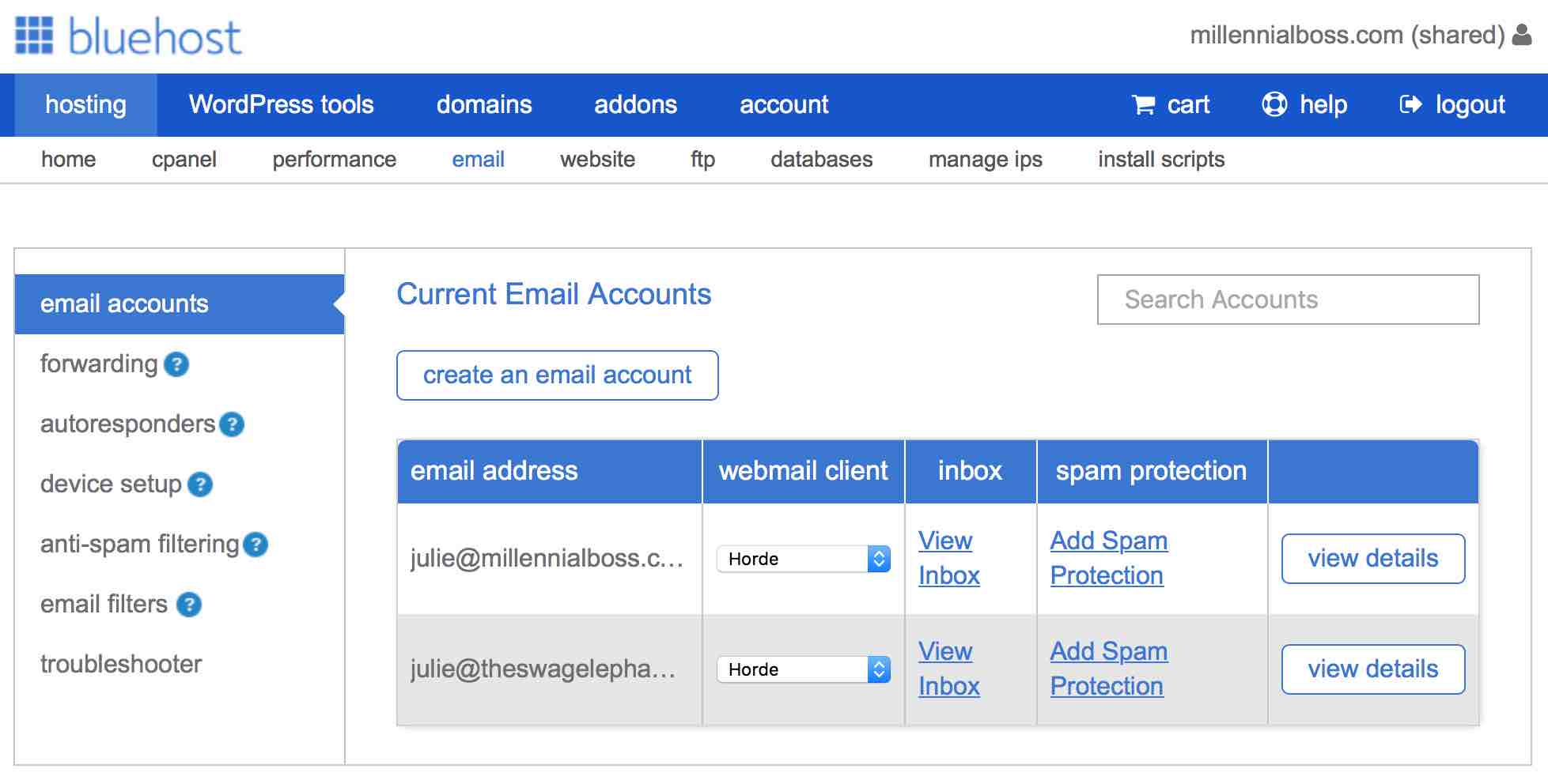 how-create-email-address-bluehost