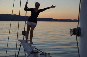 girl living on a sailboat