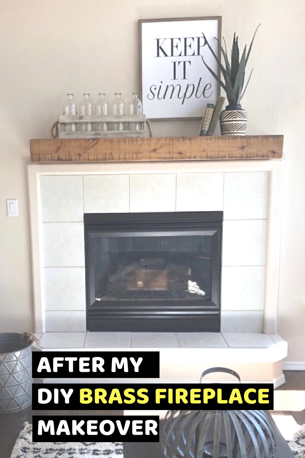 Diy Brass Fireplace Makeover Painting Millennial Boss