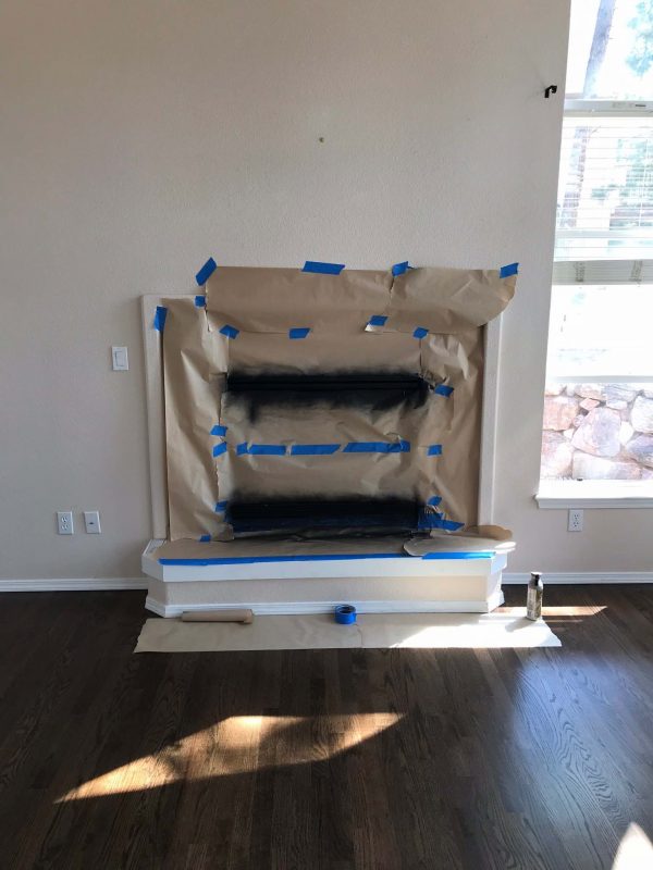 Spray Paint Brass Fireplace Makeover Plus a Floating Mantle for 150