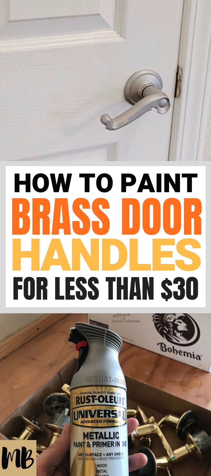 How to Spray Paint Brass Door Handles for under 30 (DIY)