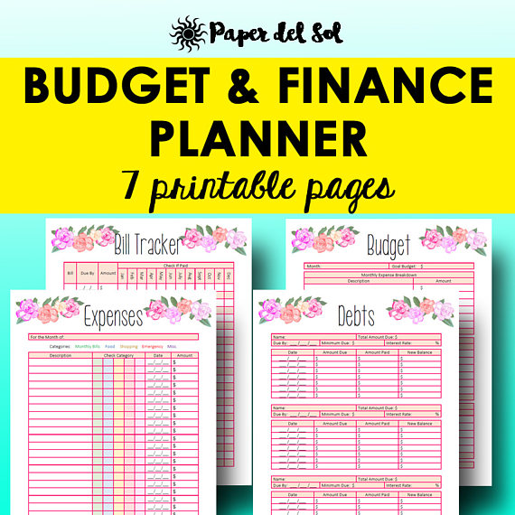 printablebudgetplannerpaperdelsol Millennial Boss