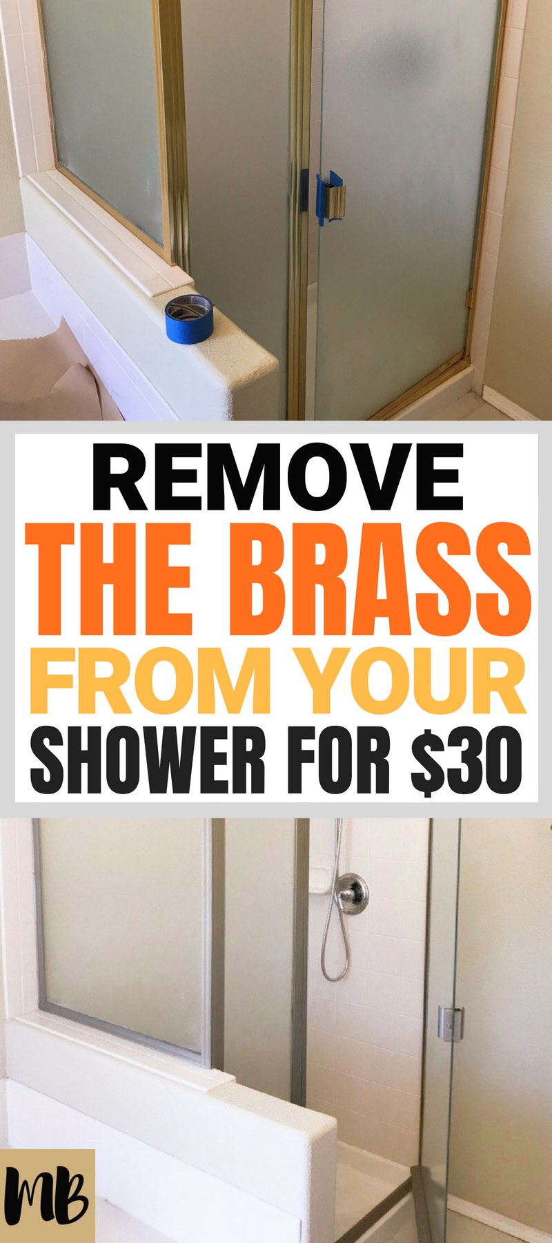 How to Paint a Brass Shower Frame for 30 Shower Door DIY