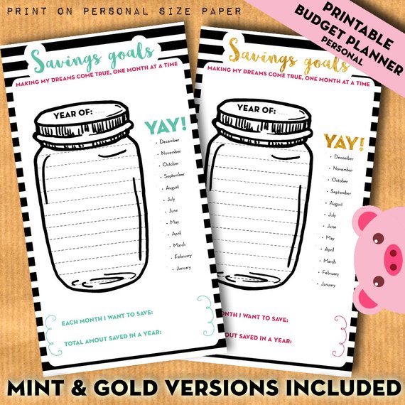 happy planner mason jar savings printable pinterest