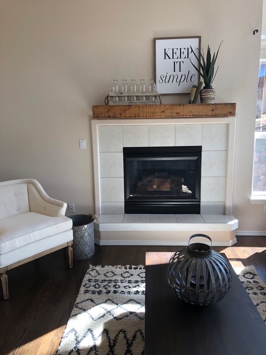 Tile brass fireplace makeover