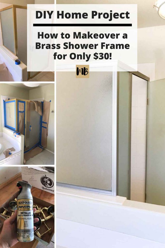 How to Paint a Brass Shower Frame for $30 (Shower Door DIY)