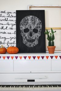 skull string art halloween diy decorations