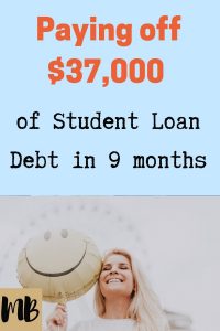 Paying off $37,000 of student loan debt in 9 months