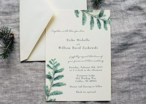 diy wedding invitations evergreen