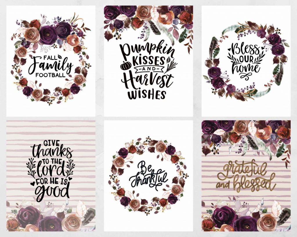 6 Free Floral Fall Printables for Your Wall