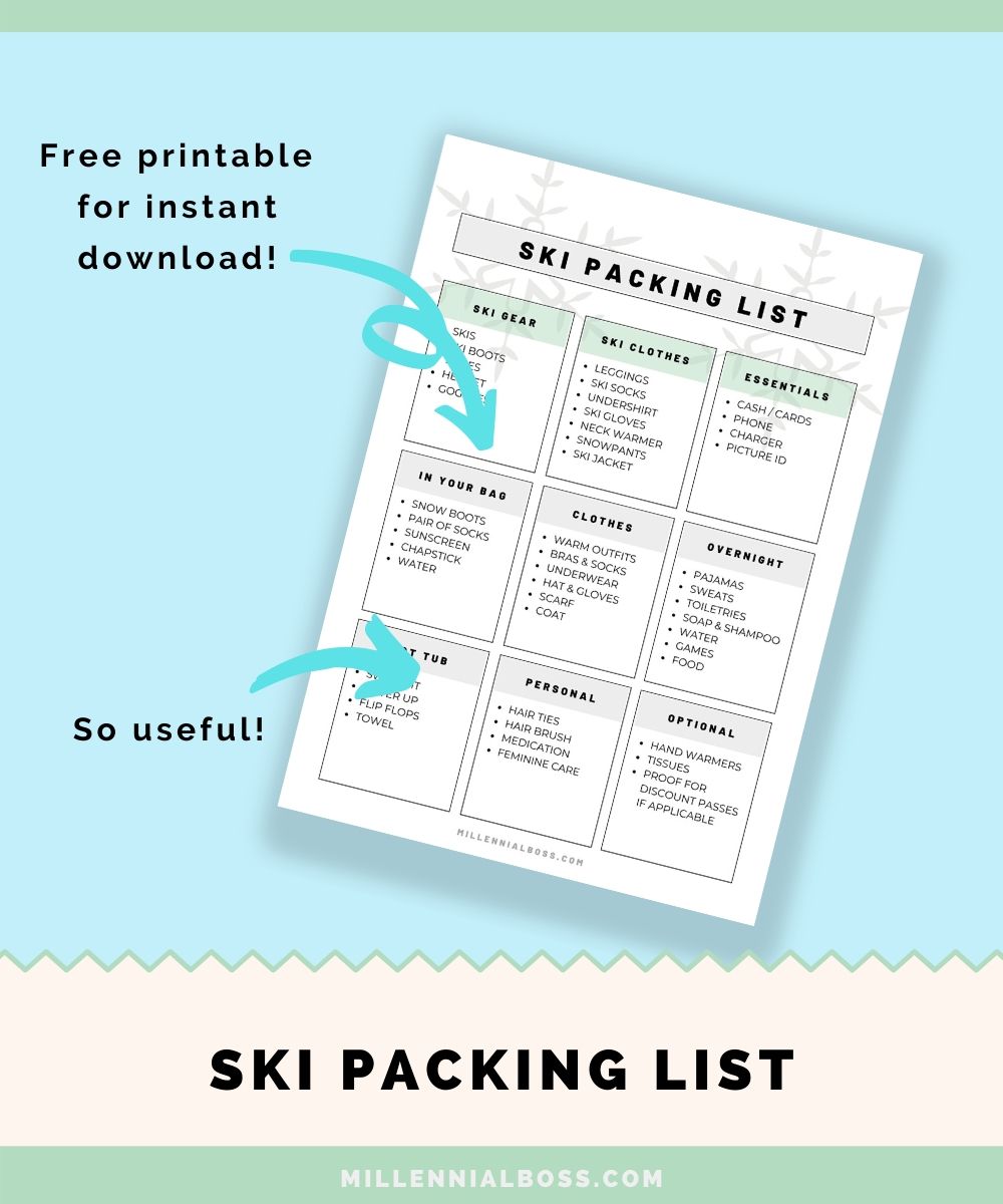 the don t forget ski trip packing list printable pdf