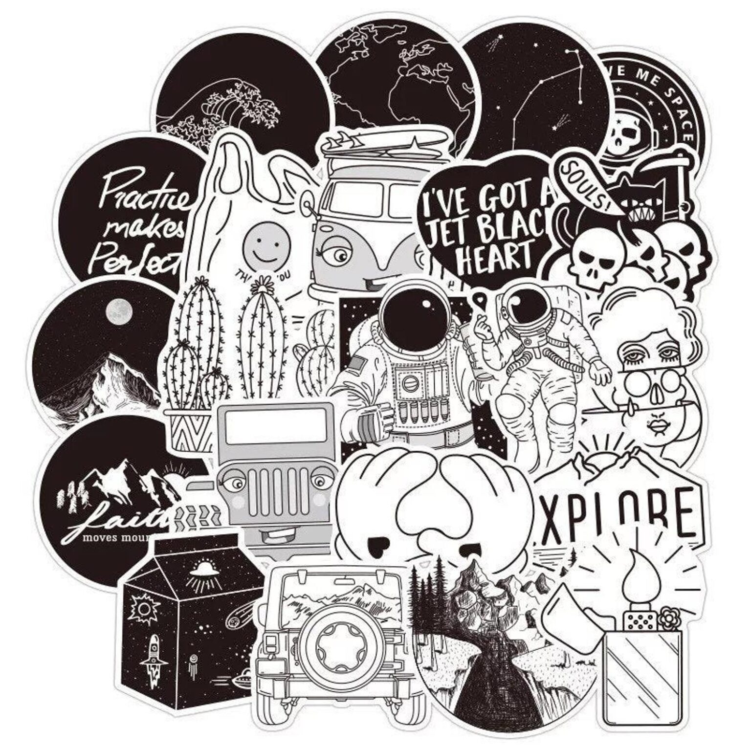 Black and White VSCO Stickers - Millennial Boss