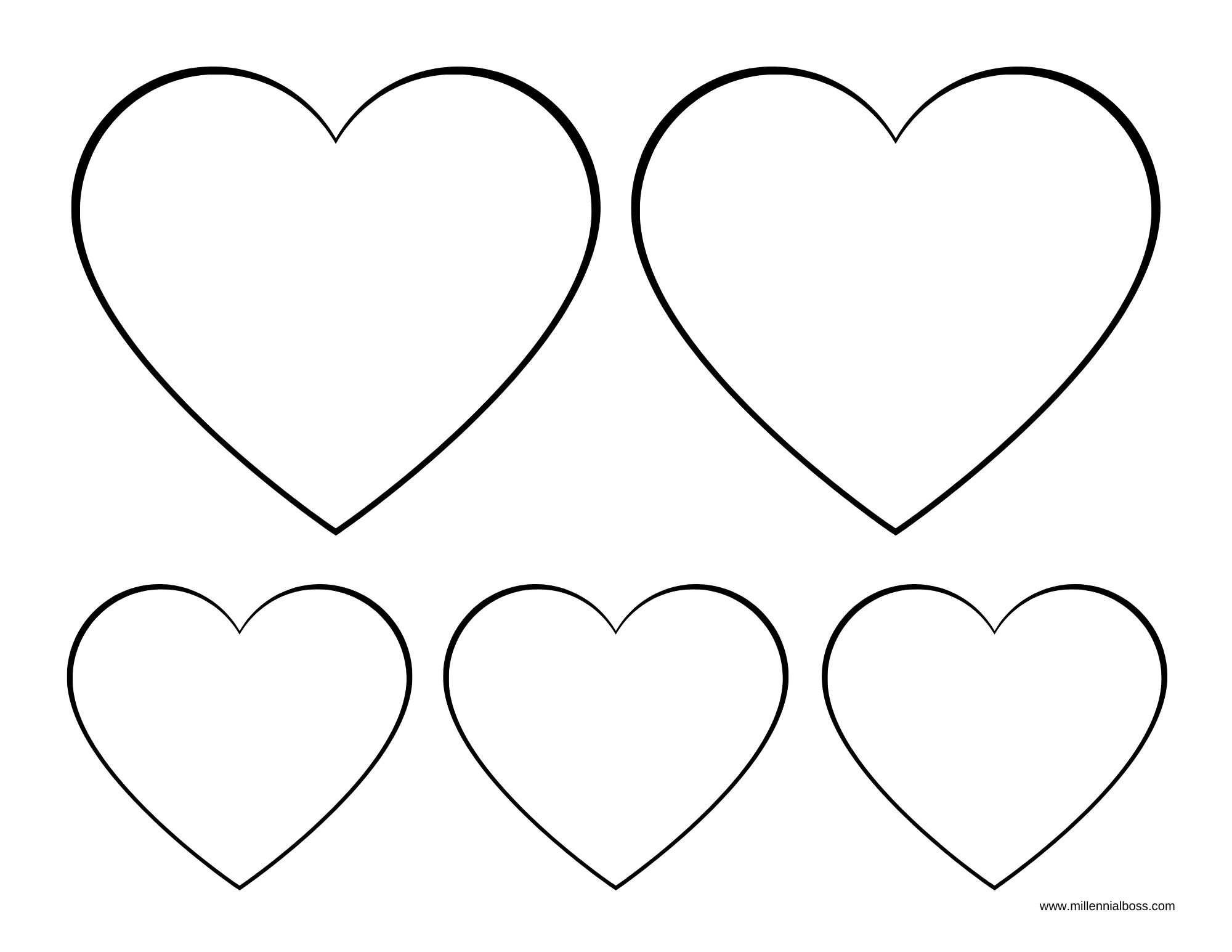 Printable Heart Templates Different Sizes Printable Heart Templates Different Sizes