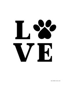 paw prints LOVE