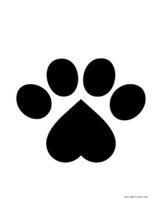 dog paw print outline