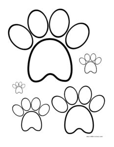 Dog Paw Print, Simple Solid Paw Silhouette, Paw Outline, Dog