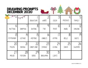 drawing prompts december 2020