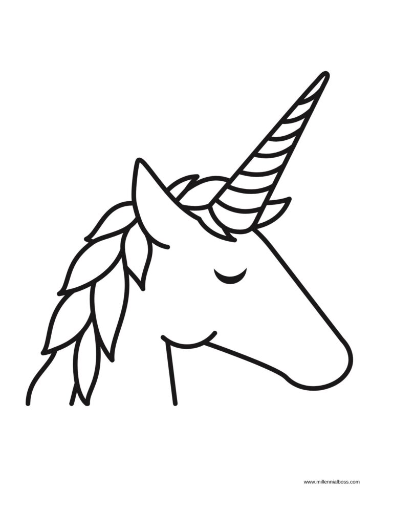 Easy Unicorn Drawing guide for kids with free printable
