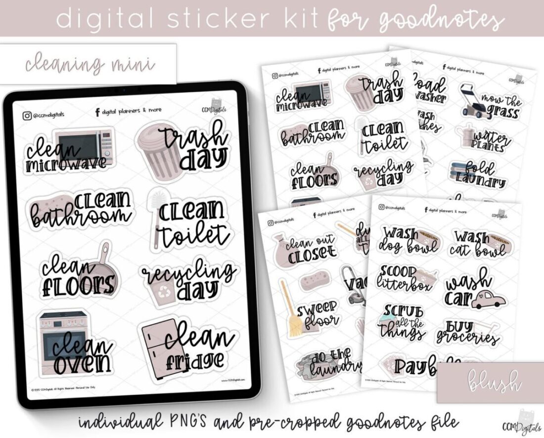 digital planner stickers daily weekly monthly yearly