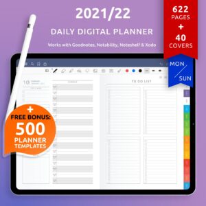 dailyy digital planner downloadable etsy 2021