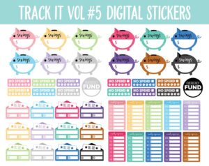 budget planner digital stickers savings expenses finances