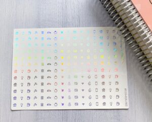 holographic mini budget planner stickers planning finances savings bills