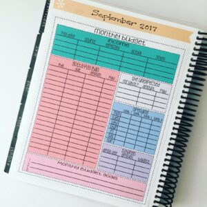 horizontal budget planner stickers