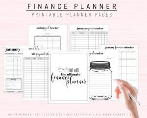 printable downloadable monthly annual budget planner finances savings expenses