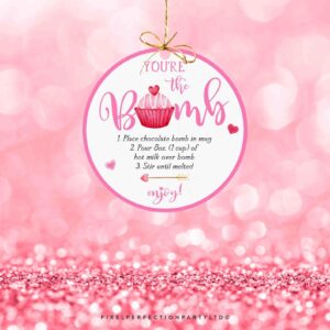 Hot chocolate cocoa bombs tags gift valentines day
